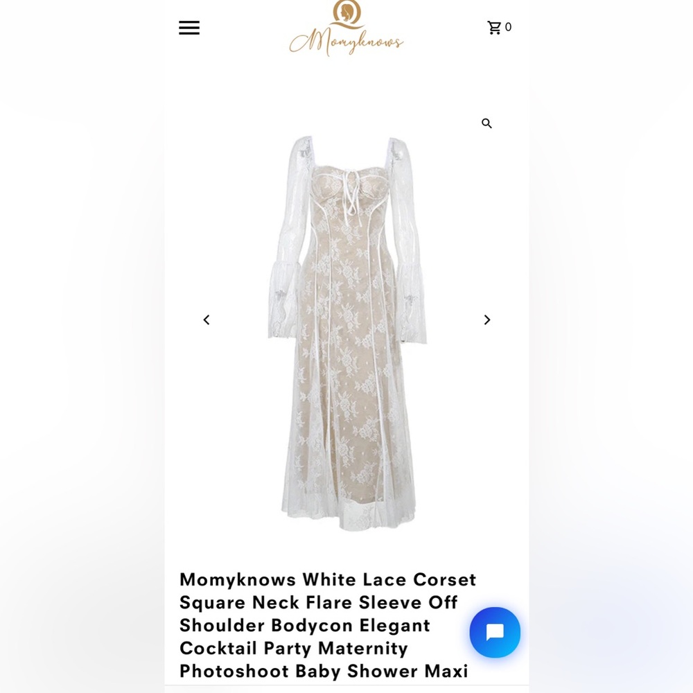 Beautiful white lace maternity dress. Priced $75 to skip their shipping time